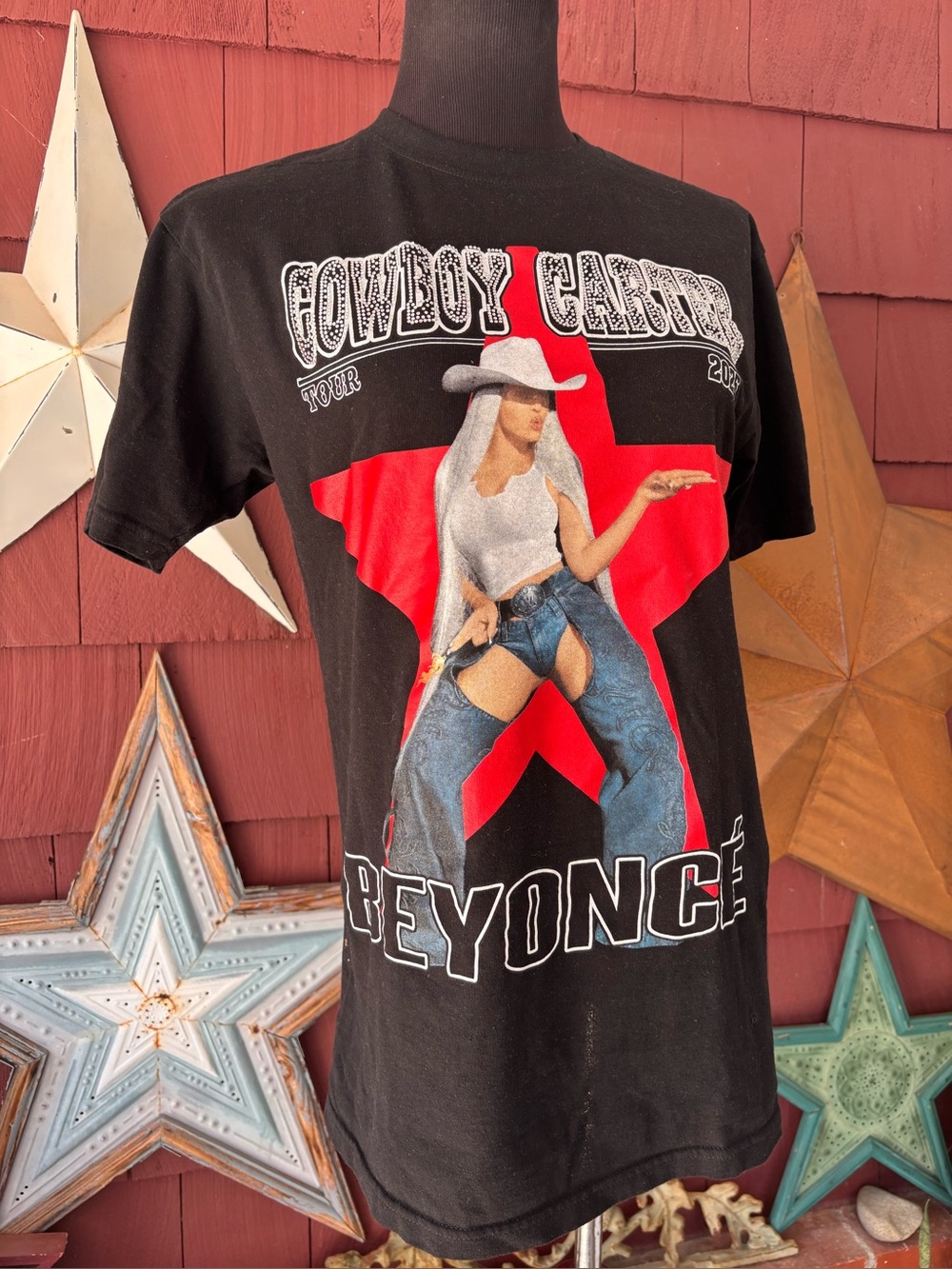 Beyonce Cowboy Carter Tour T-Shirt 2025 Black-Ash Women’s Size M